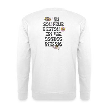 Psychedelic Typo Feliz - Unisex Sweatshirt - white - Back