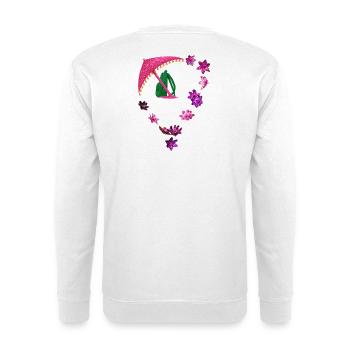 Parapluie pailleté et anneau de fleurs - Sweat-shirt Unisexe - blanc - Dos