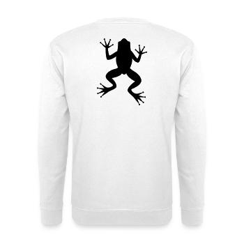Frosch Kröte Laubfrosch Silhouette - Unisex Pullover - Weiß - Hinten
