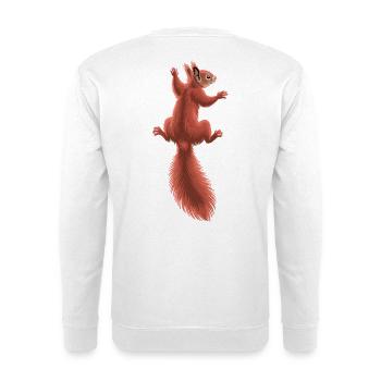 Cute climbing red squirrel - Unisex Sweatshirt - white - Back