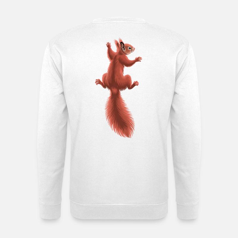 Cute climbing red squirrel - Unisex Sweatshirt - white