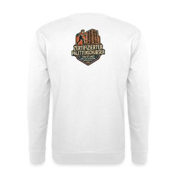 Vom Palettenschubser zur Logistik-Legende - Unisex Pullover - Weiß - Hinten