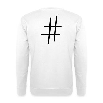 Hashtag Symbol Social Media Geschenkidee - Unisex Pullover - Weiß - Hinten