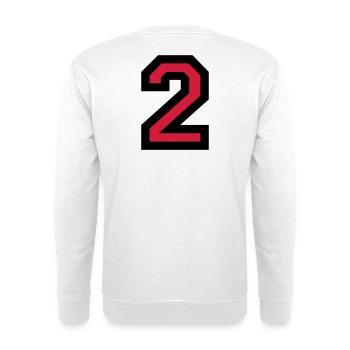 Zahl 2 - Nummer 2 (Rot) Nr. 2 - Unisex Pullover - Weiß - Hinten