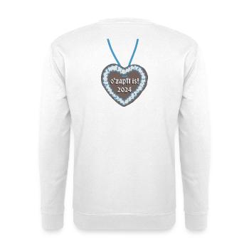o'zapft is! | Lebkuchenherz mit Band 2024 Fest - Unisex Pullover - Weiß - Hinten
