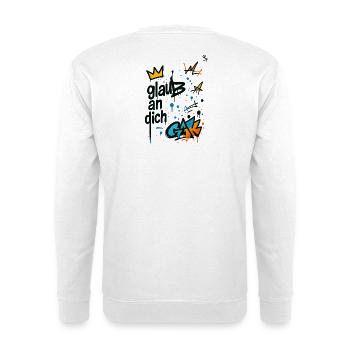 Graffiti Glaub An Dich Design - Unisex Pullover - Weiß - Hinten