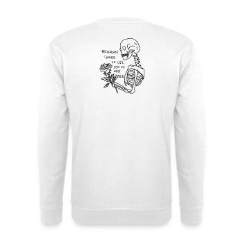 Squelette avec Rose - Sweat-shirt Unisexe - blanc - Dos