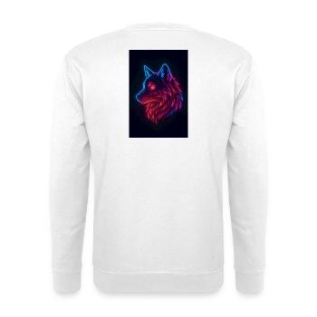 Rainbow Neon Wolf - Unisex Sweatshirt - white - Back