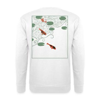 Wabi-sabi-Stil Koi-Karpfen - Unisex Pullover - Weiß - Hinten