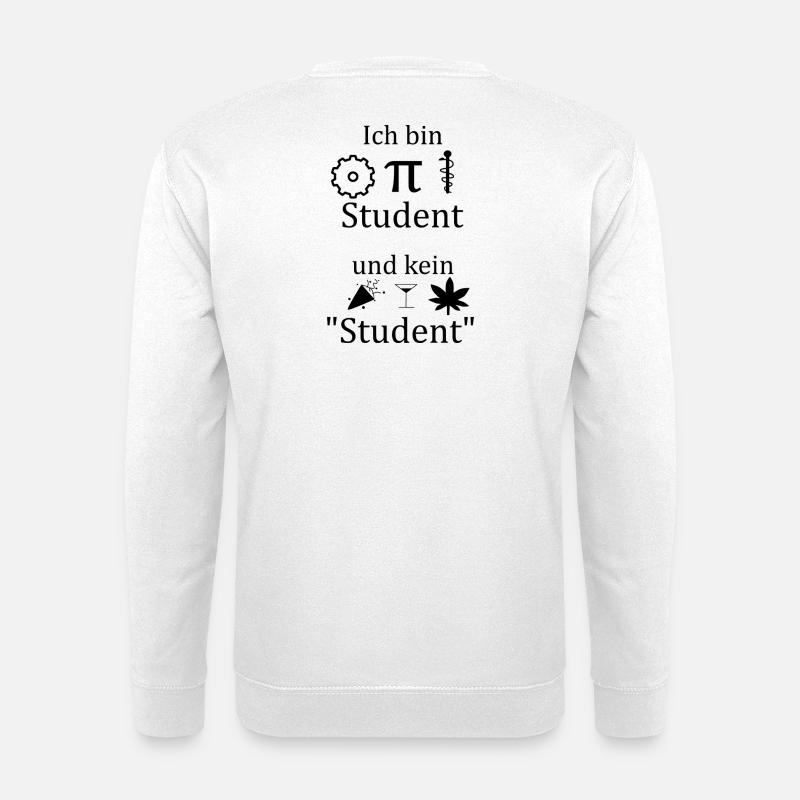 Unispruch "Ich bin MINT Student" Studenten - Unisex Pullover - Weiß