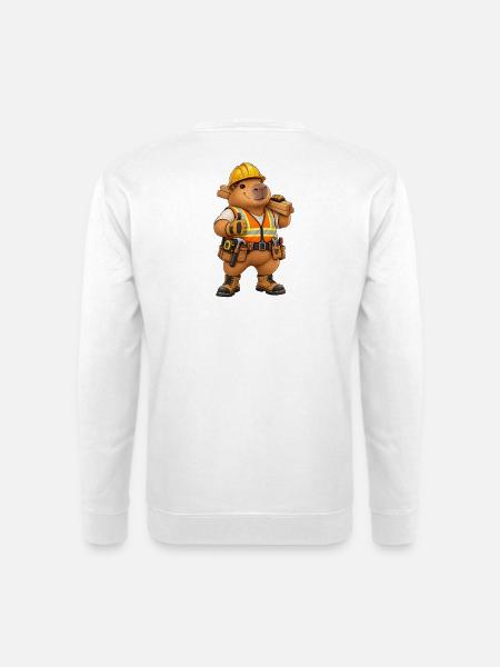 Capybara Bauarbeiter - Unisex Pullover - Weiß