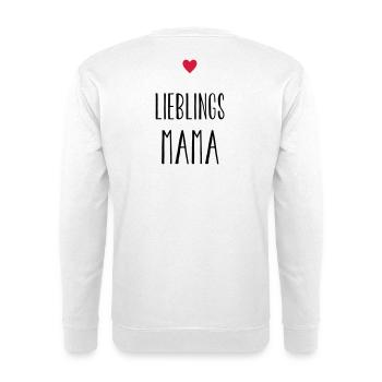 Mama Lieblingsmama Herz Geschenk Muttertag - Unisex Pullover - Weiß - Hinten