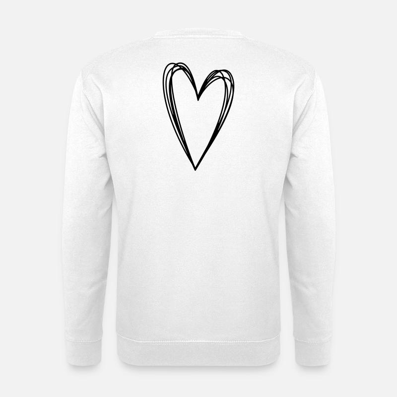 Herz Scribble Doodle gekritzel Symbol Liebe - Unisex Pullover - Weiß