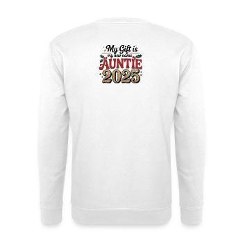 Tante 2025 Meine Geschenkidentität - Unisex Pullover - Weiß - Hinten