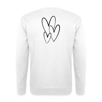 Herz Symbol Freundschaft Zeichnung Liebe Geschenk - Unisex Pullover - Weiß - Hinten