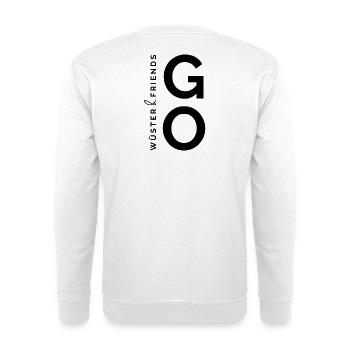 Wüster&Friends GO Logo Schwarz - Unisex Pullover - Weiß - Hinten