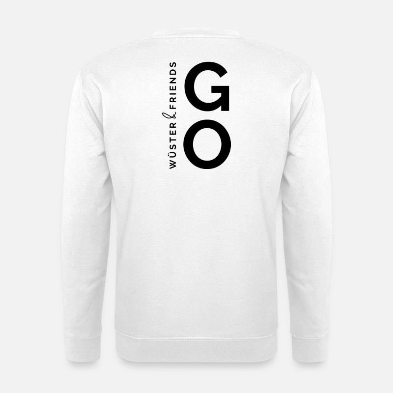 Wüster&Friends GO Logo Schwarz - Unisex Pullover - Weiß