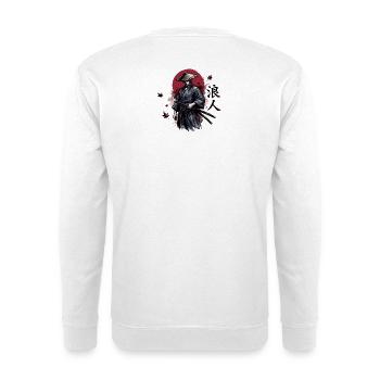 Schattensamurai im Herbstrot - Unisex Pullover - Weiß - Hinten