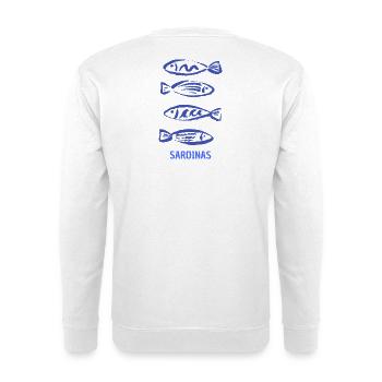 Sardinas - Unisex Pullover - Weiß - Hinten - Michal (187cm)