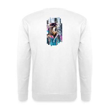 Bears in winter sports: Colourful ski jacket - Unisex Sweatshirt - white - Back