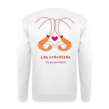 Les crevettes en amourette - Sweat-shirt Unisexe - blanc - Dos