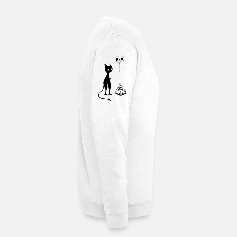 Cat gift skull devil evil - Unisex Sweatshirt - white