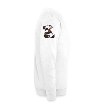 Le panda câlin grignote le donut - Sweat-shirt Unisexe - blanc - Droite