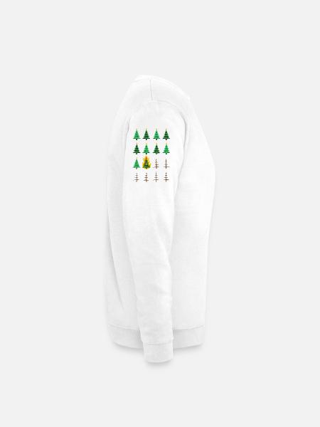 burning chrismas tree, Weihnachten, Weihnachtsbaum - Unisex Pullover - Weiß