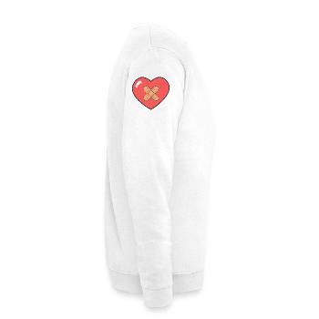Herz mit Pflaster - Unisex Pullover - Weiß - Rechts