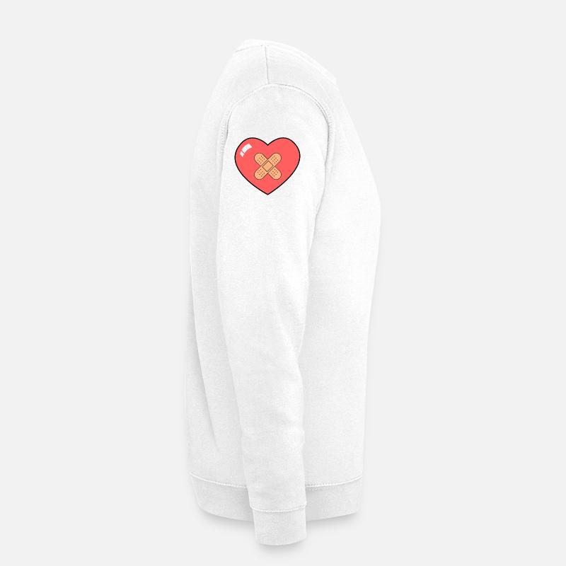 Herz mit Pflaster - Unisex Pullover - Weiß