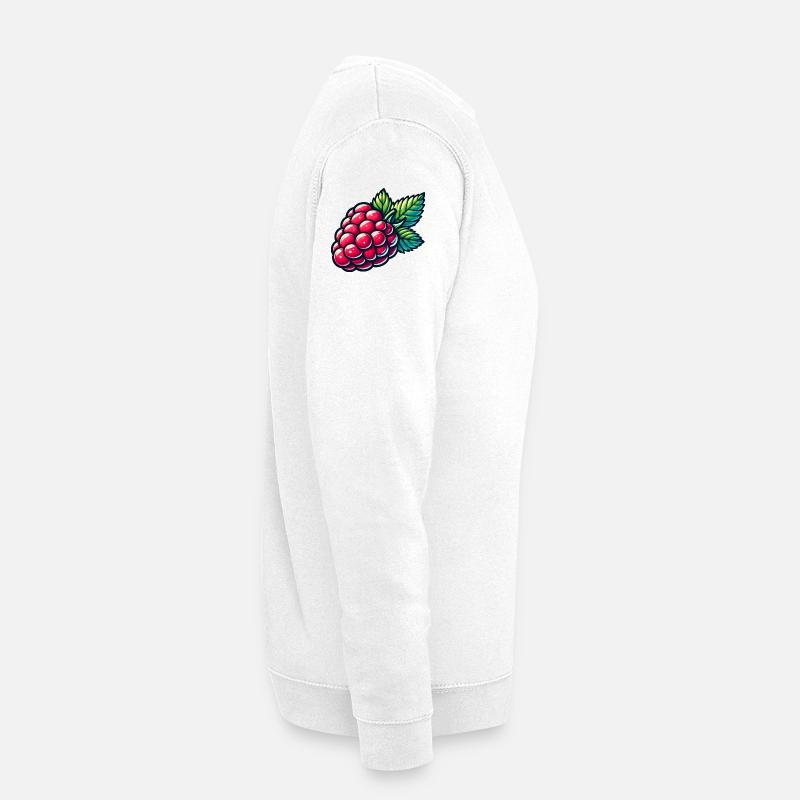 Raspberry vividly illustrated - Unisex Sweatshirt - white