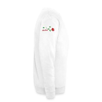 alles Liebe mit einer Rose - Unisex Pullover - Weiß - Rechts