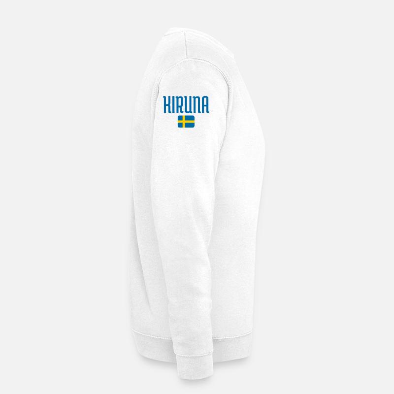 Kiruna with the Swedish Flag - Unisex Sweatshirt - white