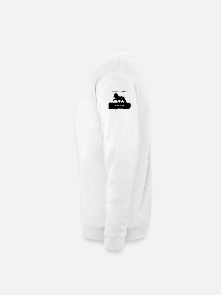 Spruch 9 mit Pferd 1 schwarz - Unisex Pullover - Weiß