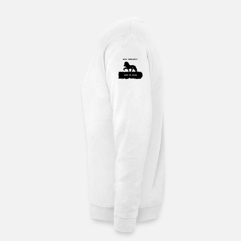Spruch 4 mit Pferd 1 schwarz - Unisex Pullover - Weiß