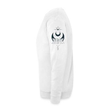 Mystical moon aesthetic with flower - Unisex Sweatshirt - white - Left
