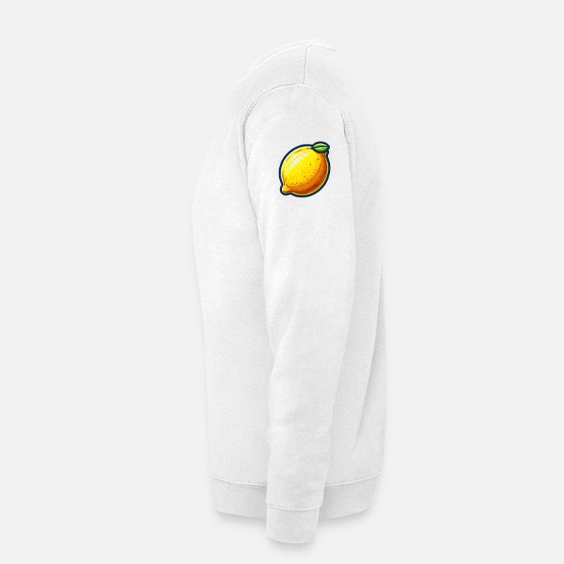Zitrone Freudige Karikatur Gelb - Unisex Pullover - Weiß