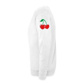 Paire de cerises de style rouge-vert - Sweat-shirt Unisexe - blanc - Gauche