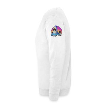 Surfeur de requin au coucher du soleil - Sweat-shirt Unisexe - blanc - Gauche