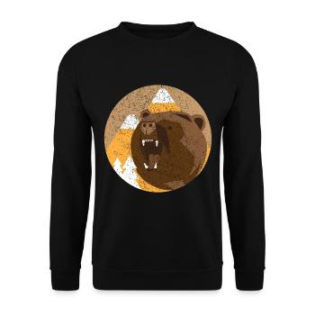 Minimalist Bear Gift Outdoor - Unisex Sweatshirt - black - Front - Alina (178cm) & Michal (187cm)