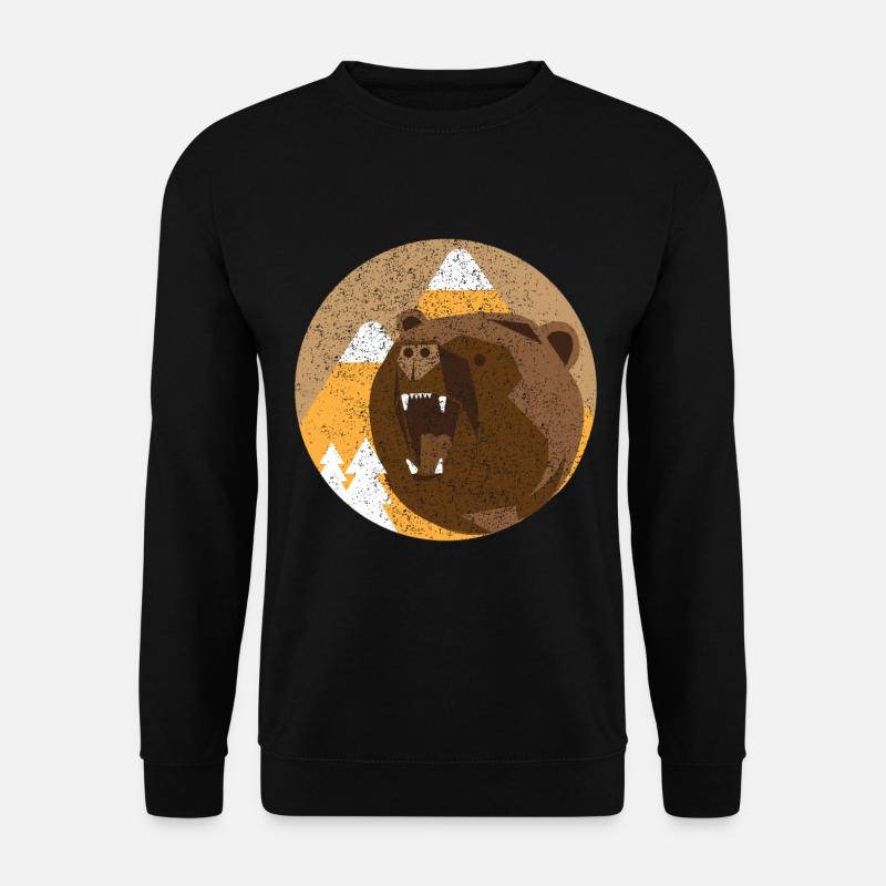 Minimalistischer Bär Geschenk Outdoor - Unisex Pullover - Schwarz