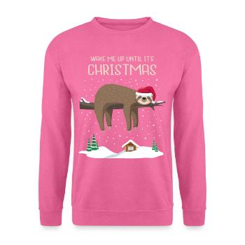 Paresseux cadeau de Noël paresseux Noël - Sweat-shirt Unisexe - rose - Devant