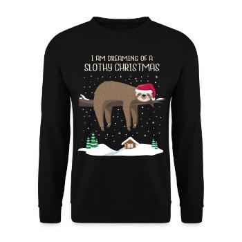 Sloth Christmas Sloth Christmas Gift - Sweat-shirt Unisexe - noir - Devant - Alina (178cm) & Michal (187cm)