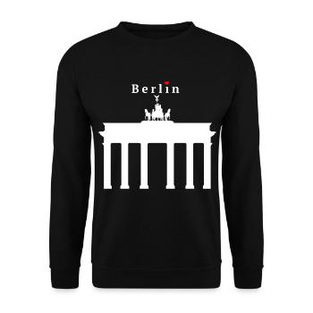 J'aime Berlin T-shirt Pull Sweat À Capuche Cadeau - Sweat-shirt Unisexe - noir - Devant - Alina (178cm) & Michal (187cm)