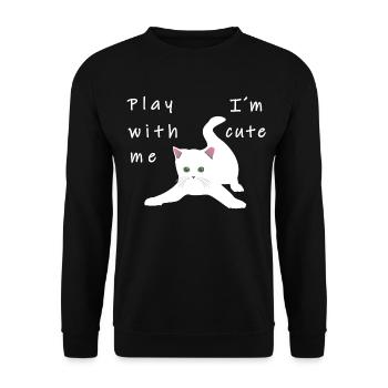 Cat playing cute kitten Kitty meow kitten - Unisex Sweatshirt - black - Front - Alina (178cm) & Michal (187cm)