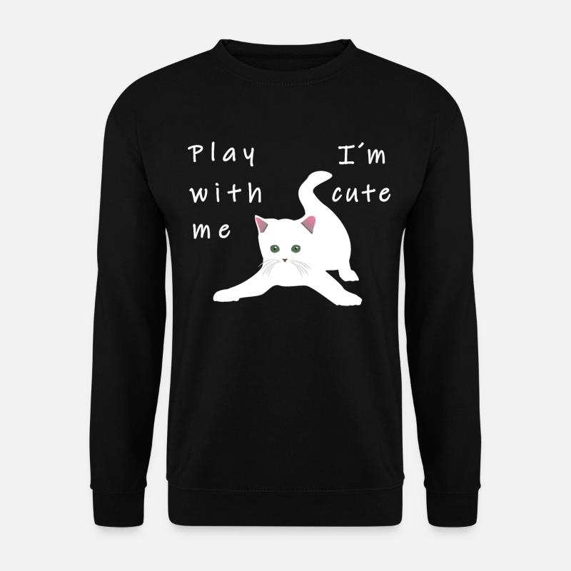 Katze spielen süß Kitten Mieze Miau Kätzchen - Unisex Pullover - Schwarz