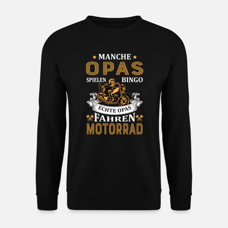 Rentner - Alter Mann Motorrad Motorradfahrer - Unisex Pullover - Schwarz