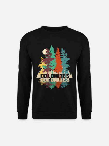 dolomiten mit Wald und Bäumen - Unisex Pullover - Schwarz