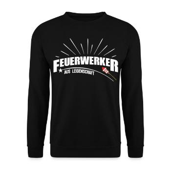 feuerwerker aus leidenschaft 02 shirt pyro - Unisex Pullover - Schwarz - Vorne - Alina (178cm) & Michal (187cm)