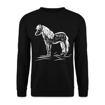 Cheval - Sweat-shirt Unisexe - noir - Devant - Alina (178cm) & Michal (187cm)